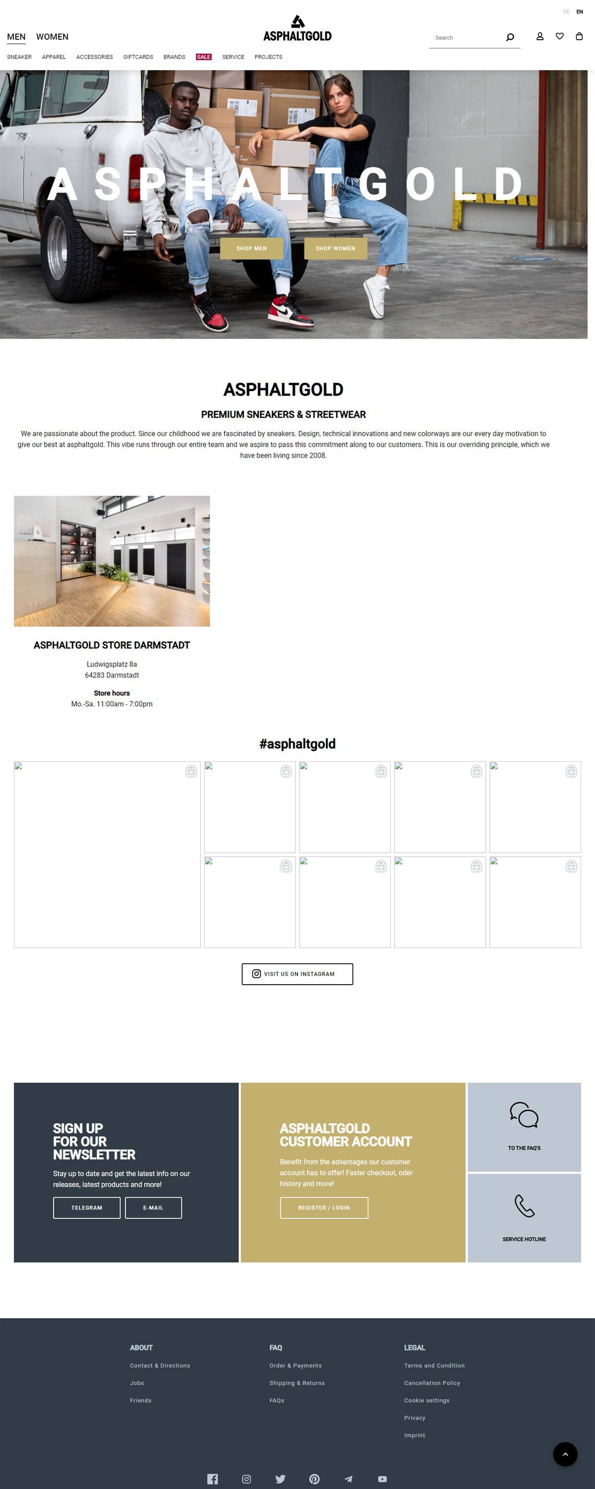 eCommerce website: Asphaltgold