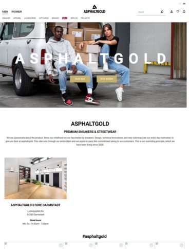 eCommerce website: Asphaltgold