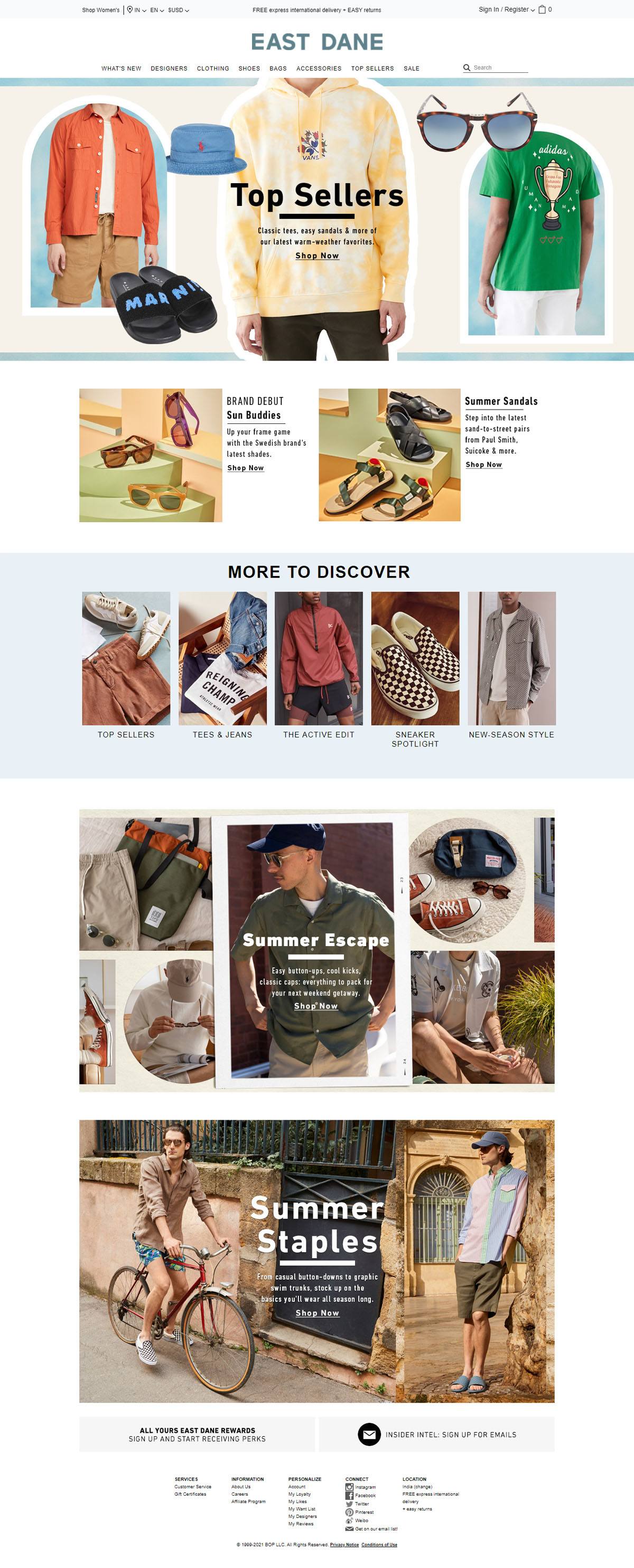 eCommerce website: East Dane