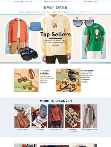 eCommerce website: East Dane