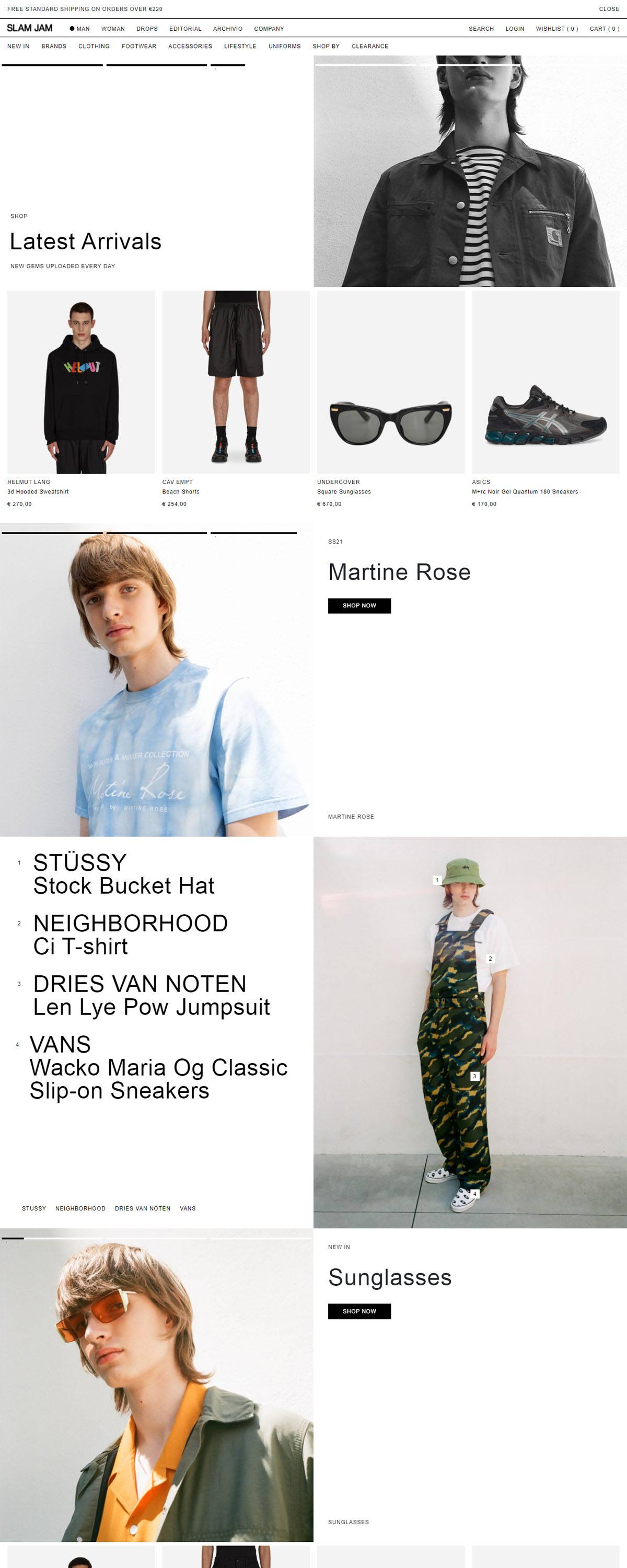 eCommerce website: Slam Jam