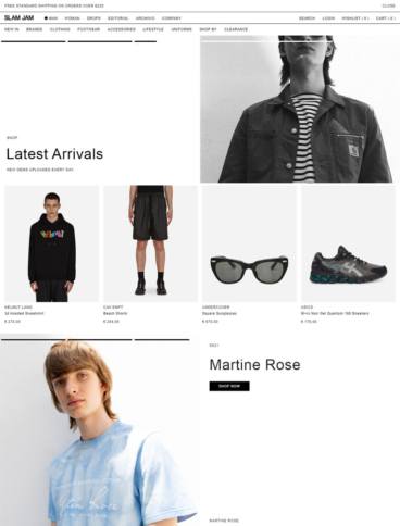 eCommerce website: Slam Jam