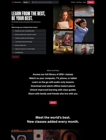eCommerce website: MasterClass
