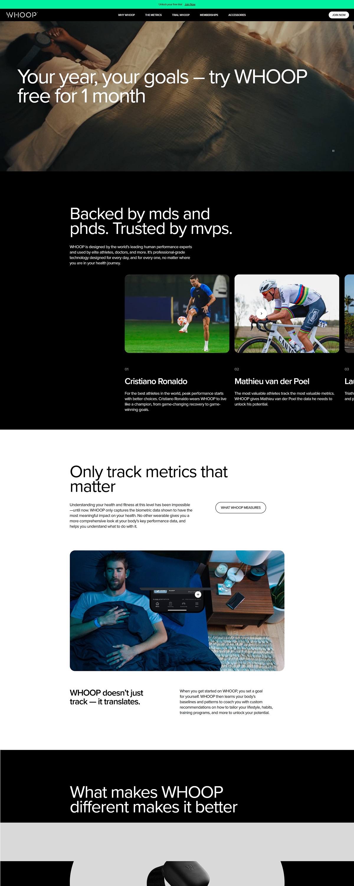 eCommerce website: Whoop