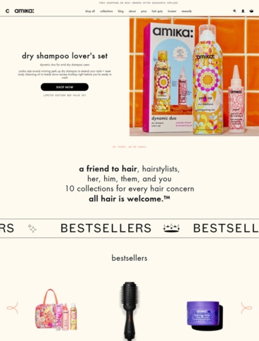 eCommerce website: amika