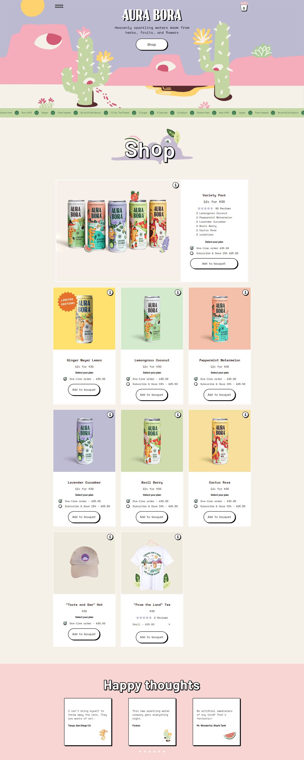 eCommerce website: Aura Bora