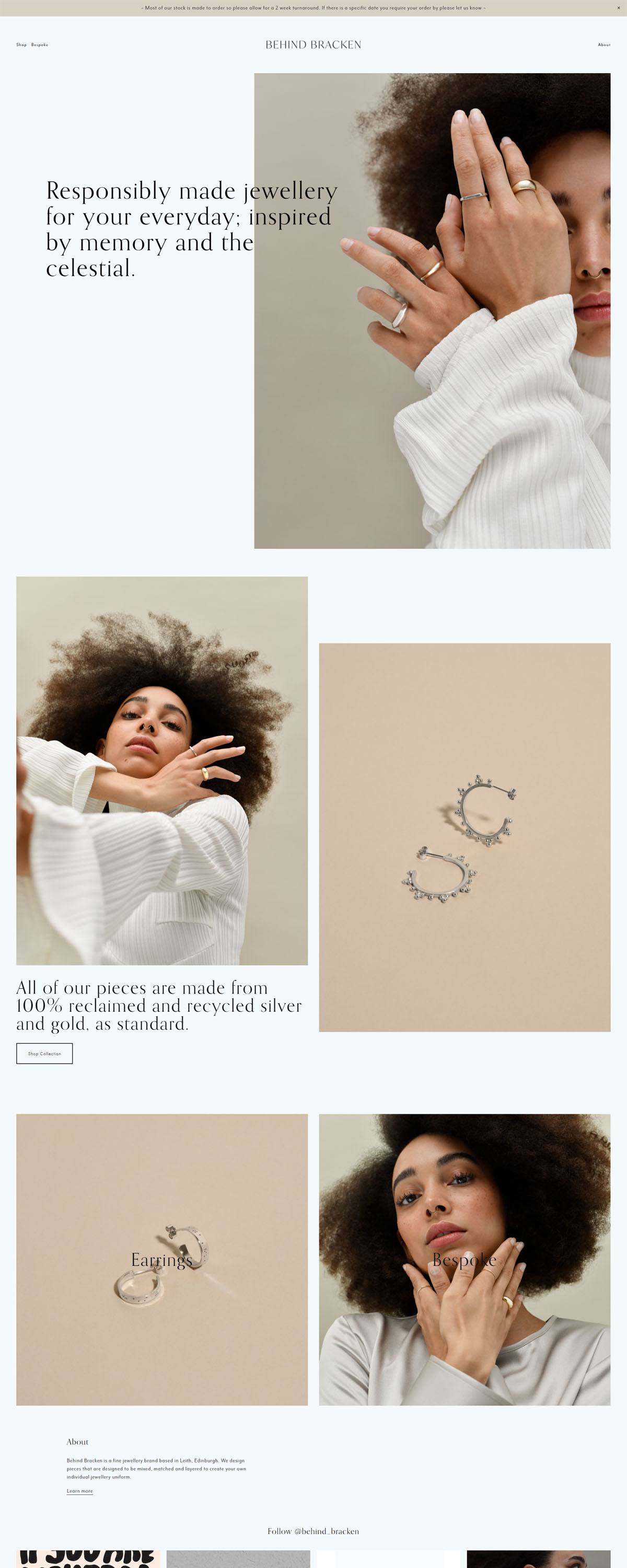 eCommerce website: Behind Bracken