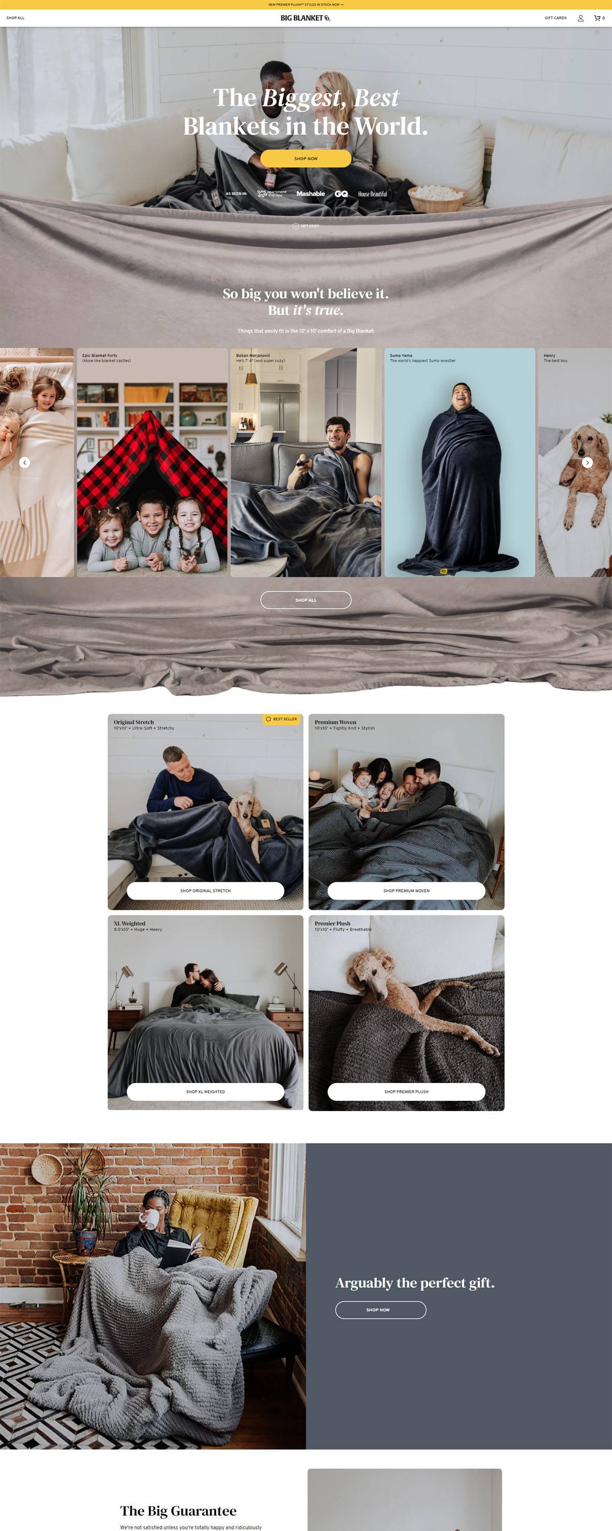 eCommerce website: Big Blanket