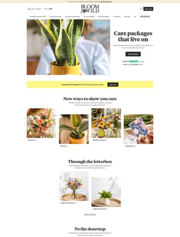 eCommerce website: Bloom & Wild