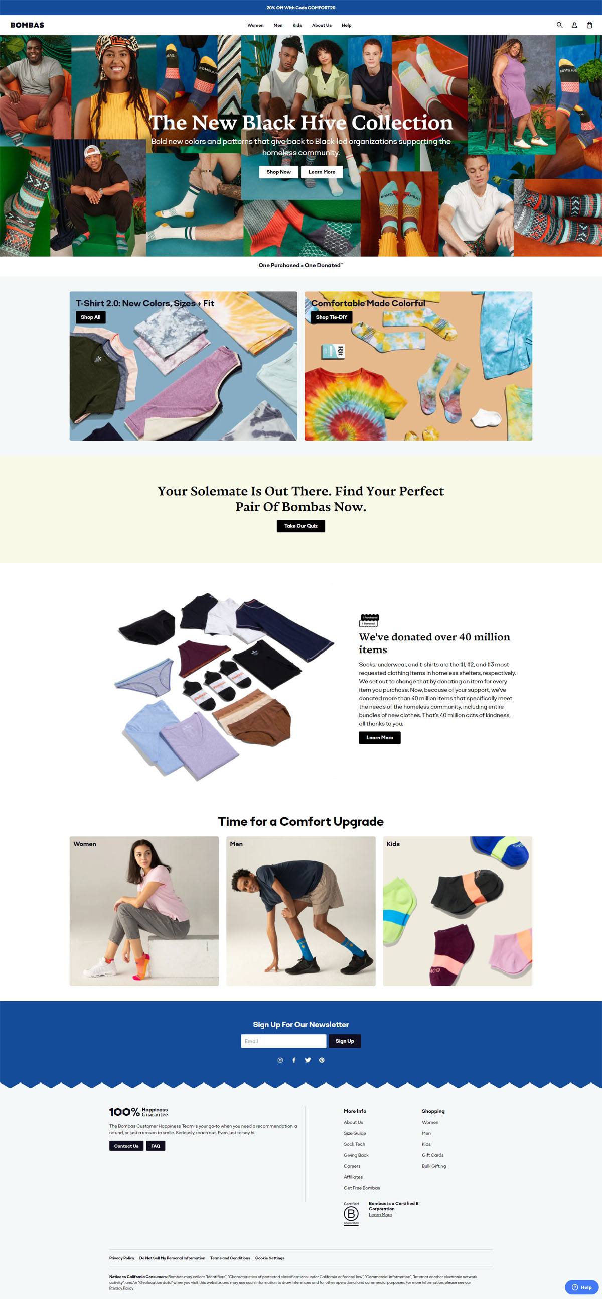 eCommerce website: Bombas