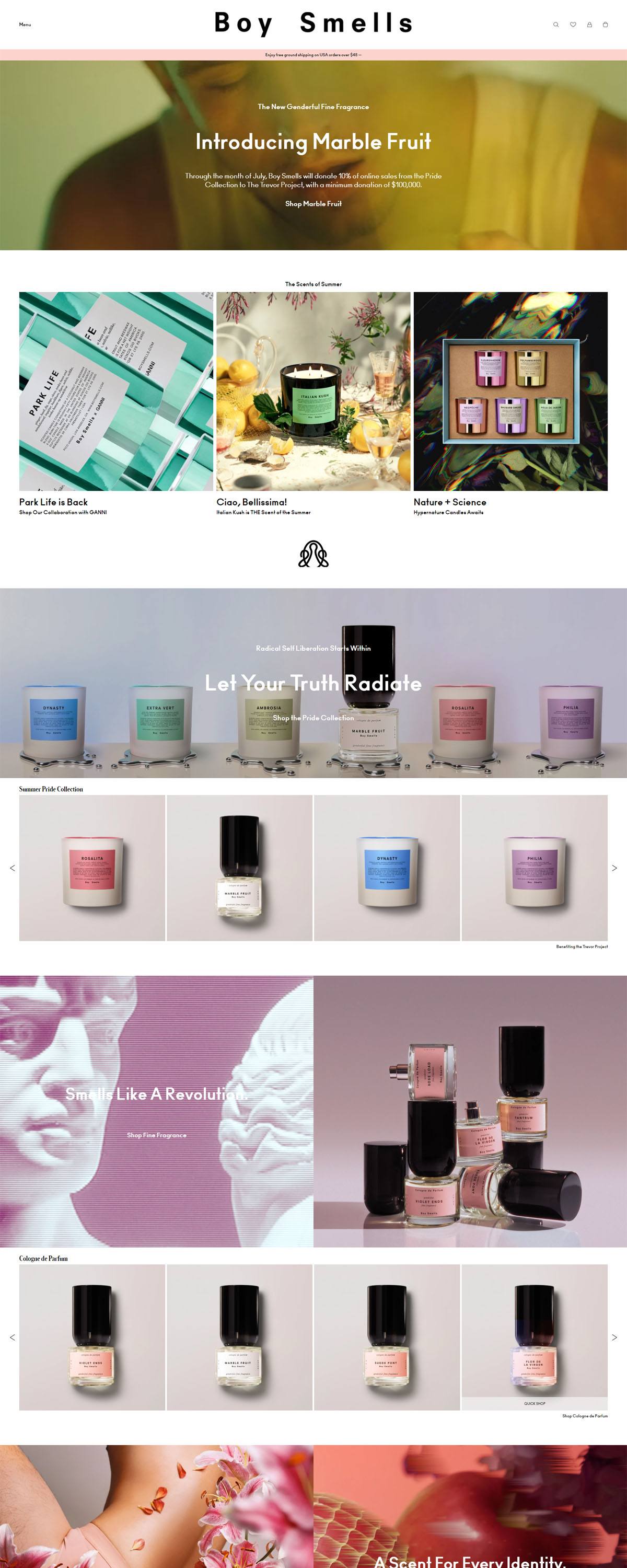 eCommerce website: Boy Smells