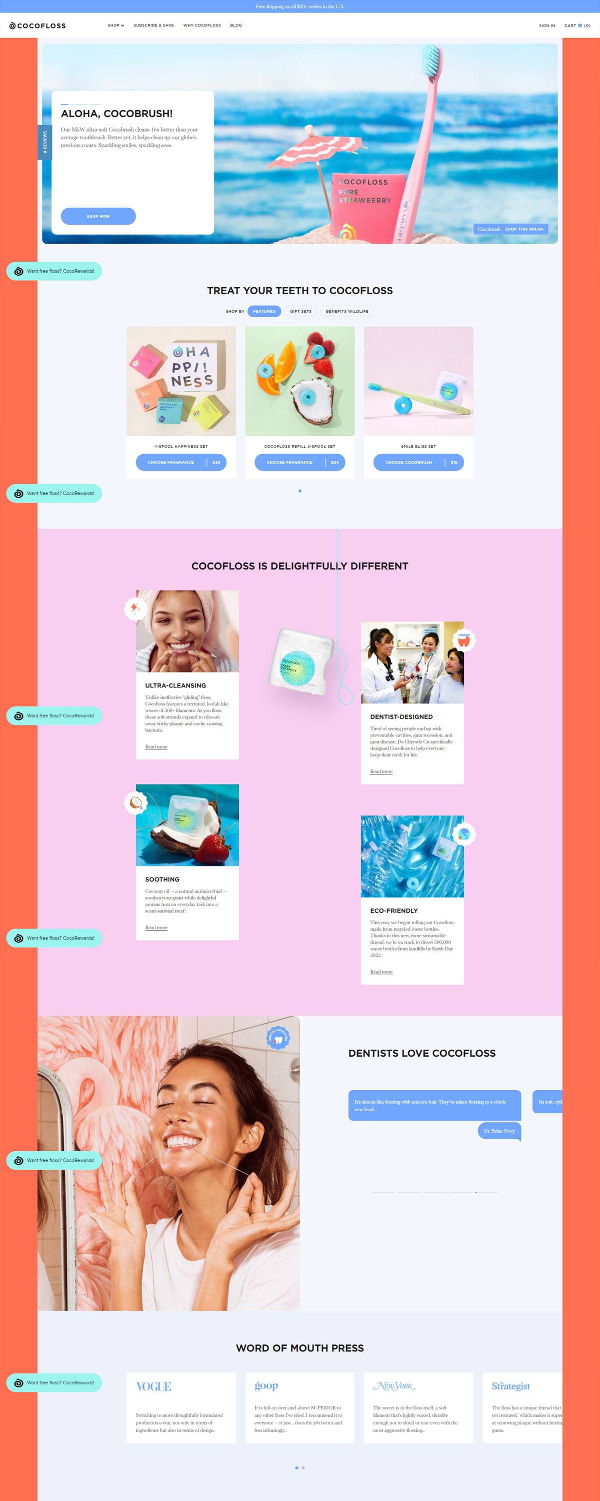 eCommerce website: Cocofloss