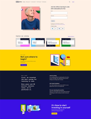 eCommerce website: Codecademy
