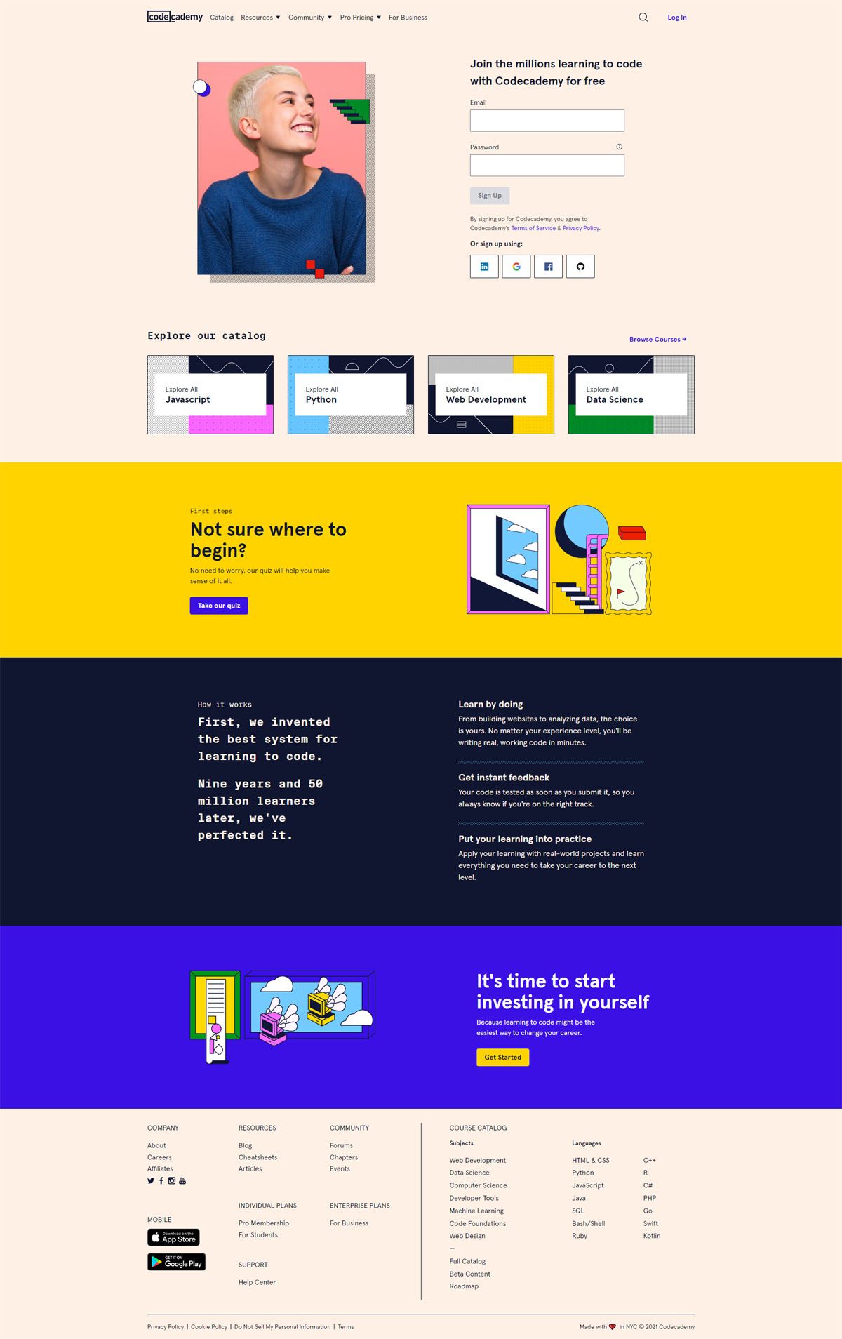 eCommerce website: Codecademy