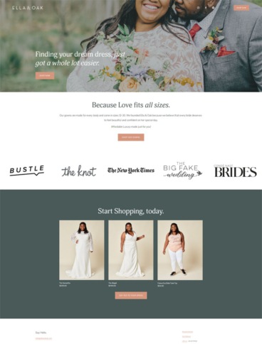 eCommerce website: Ella & Oak