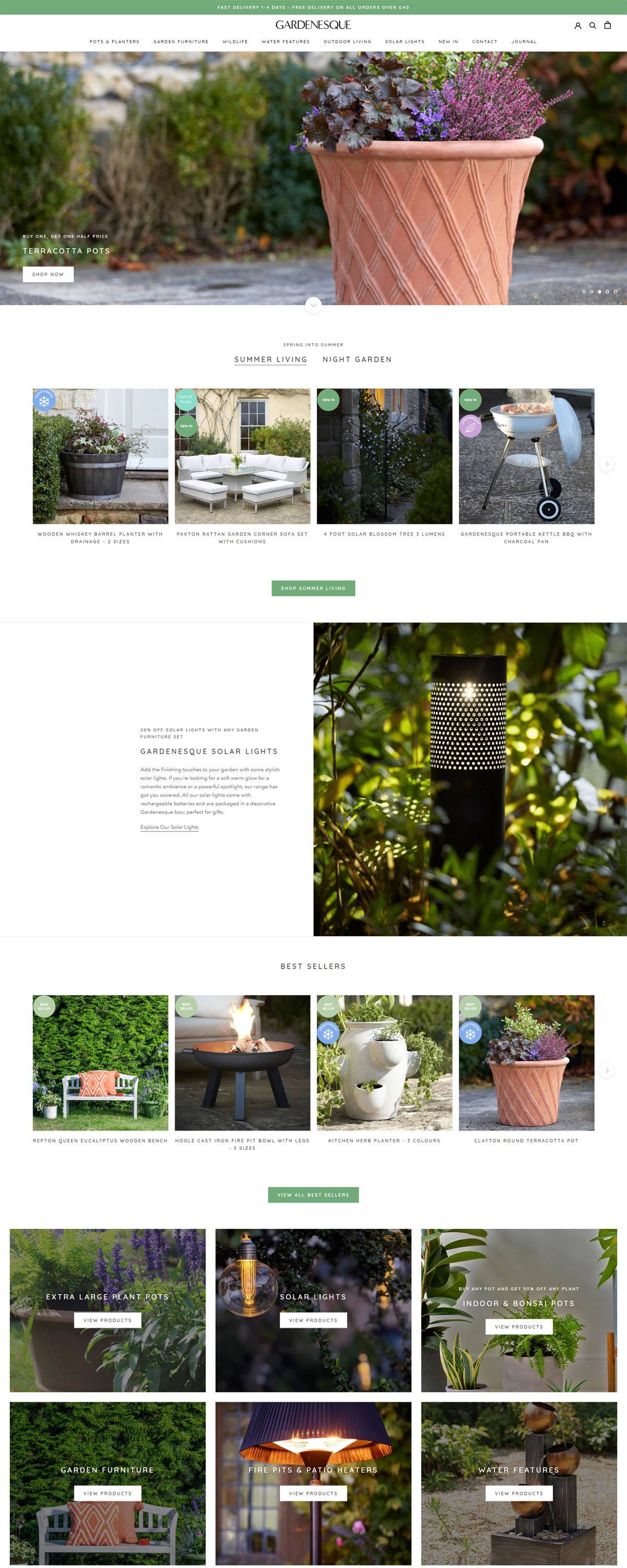 eCommerce website: Gardenesque