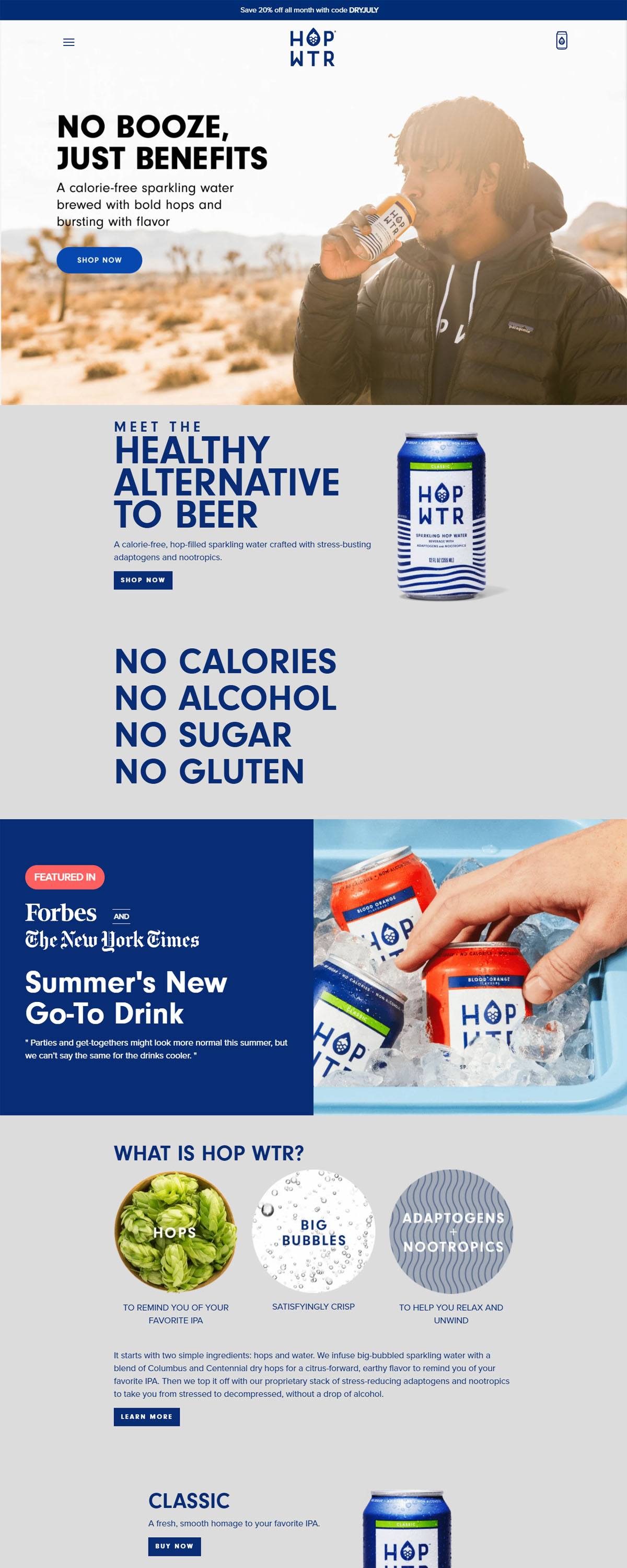 eCommerce website: HOP WTR