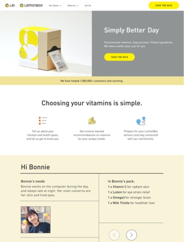eCommerce website: LemonBox