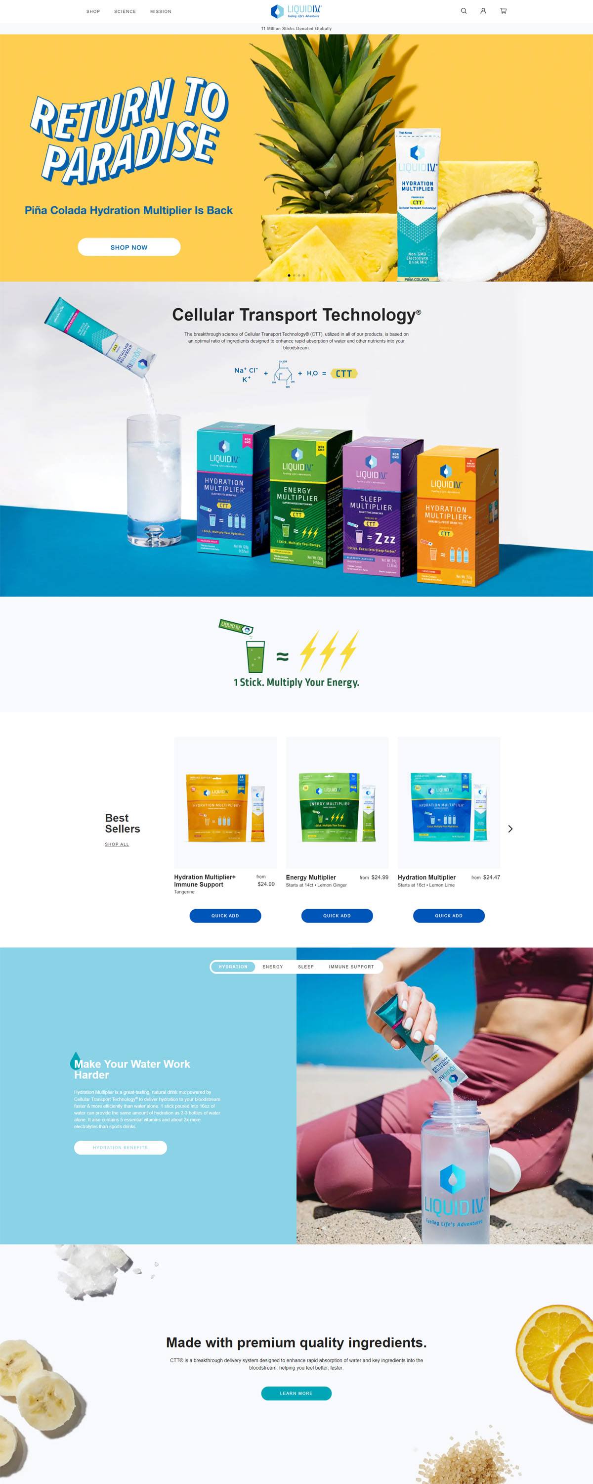 eCommerce website: Liquid IV