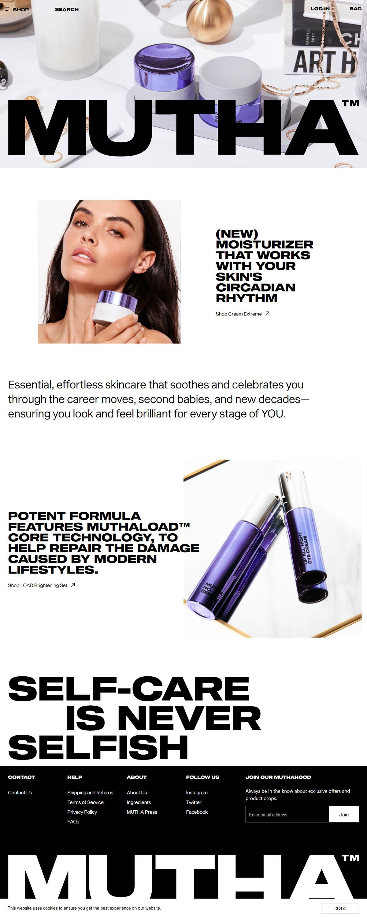 eCommerce website: MUTHA