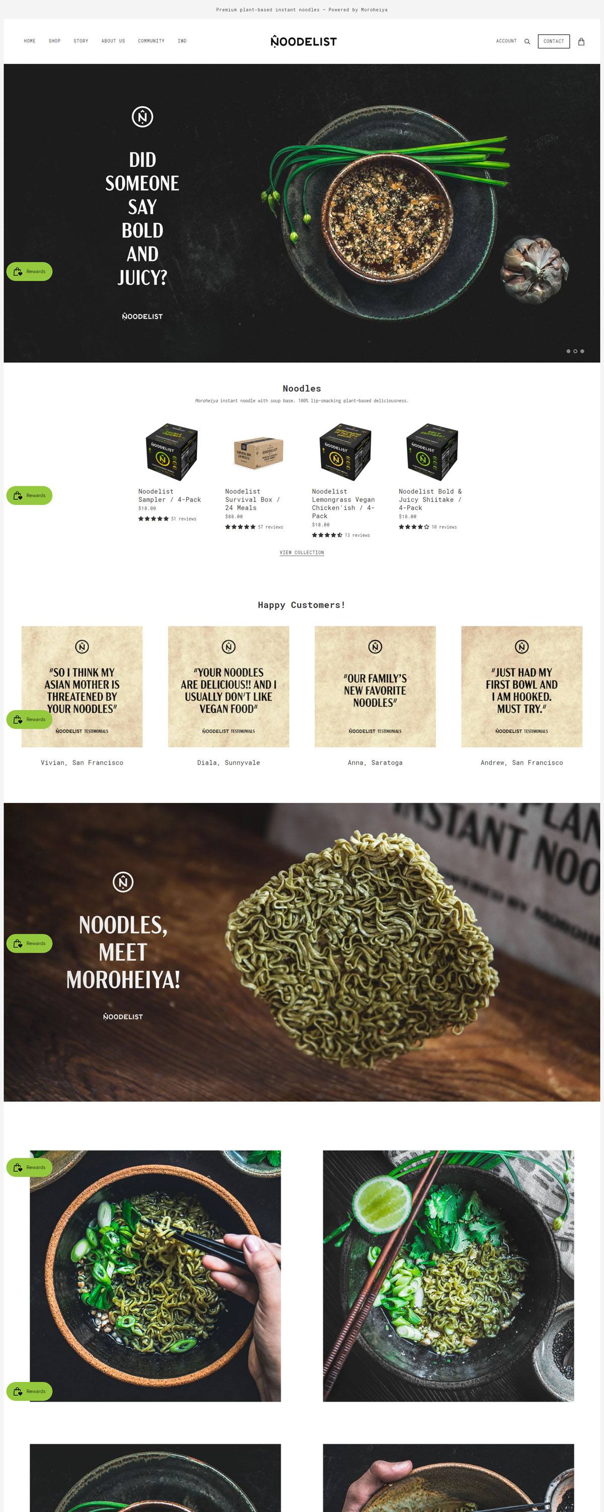 eCommerce website: Noodelist