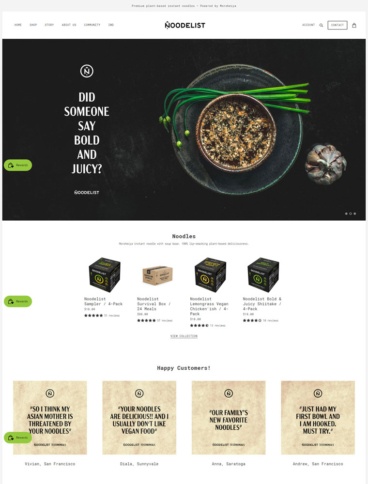 eCommerce website: Noodelist