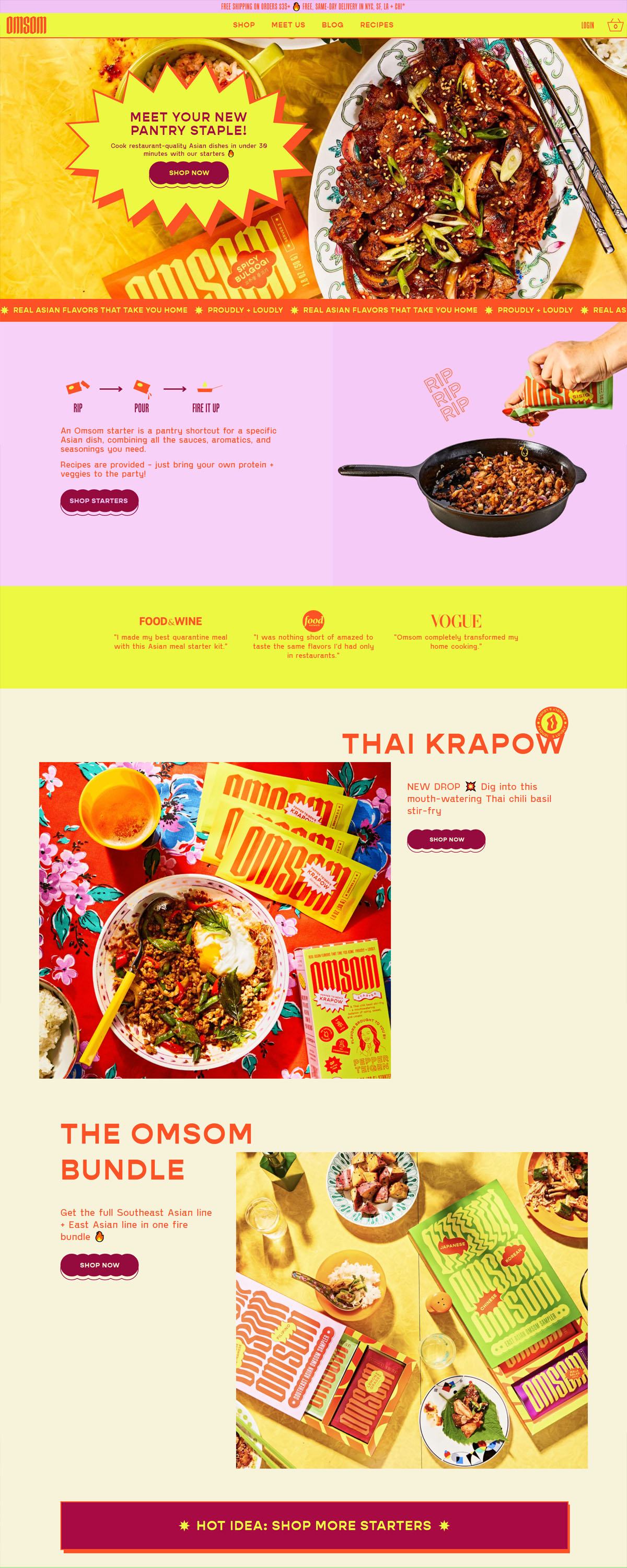 eCommerce website: Omsom