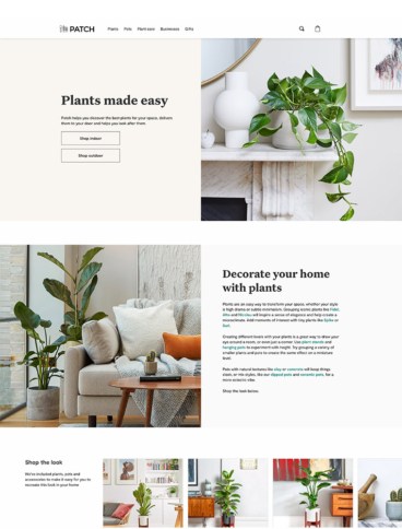 eCommerce website: Patch plants