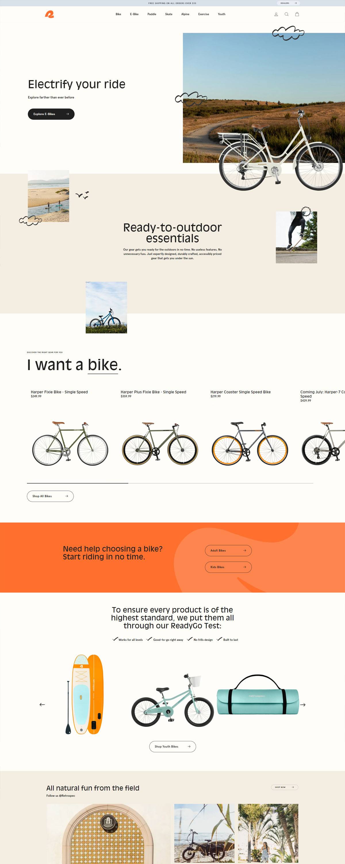 eCommerce website: Retrospec