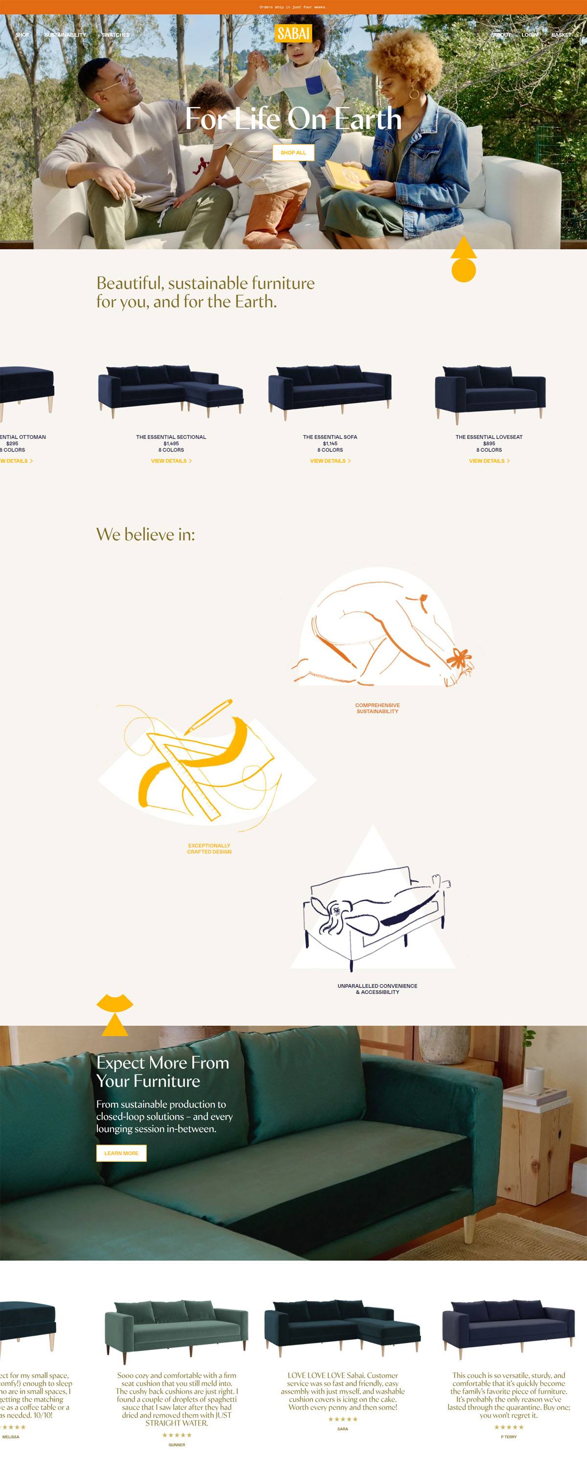 eCommerce website: Sabai Design