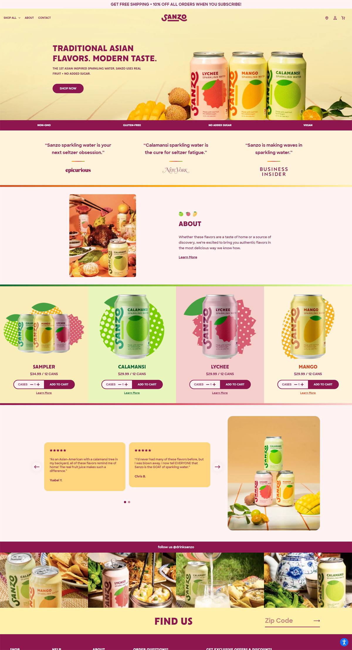eCommerce website: Sanzo