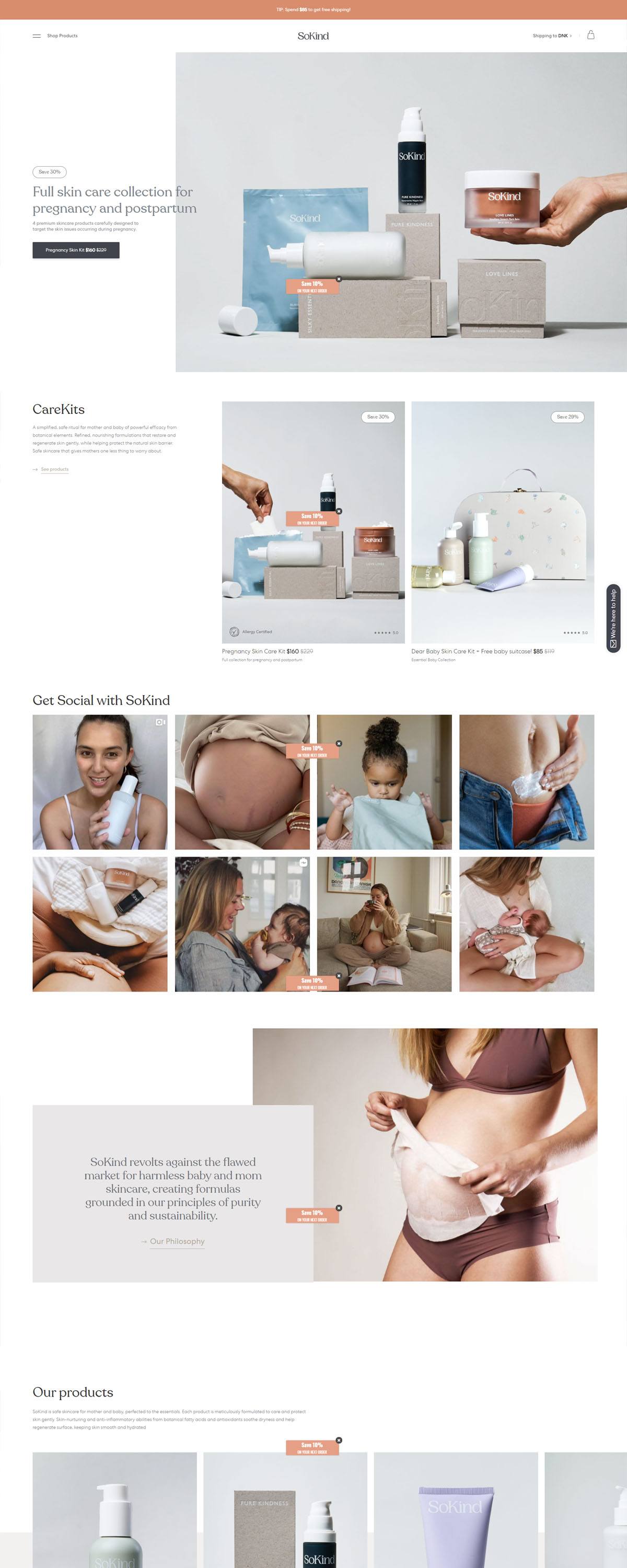 eCommerce website: SoKind