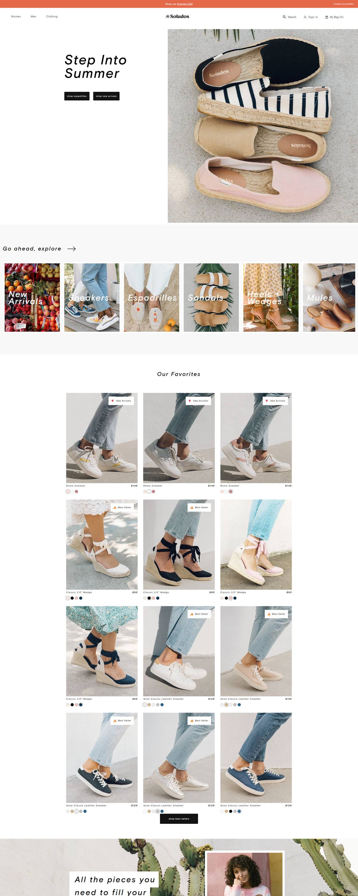 eCommerce website: Soludos