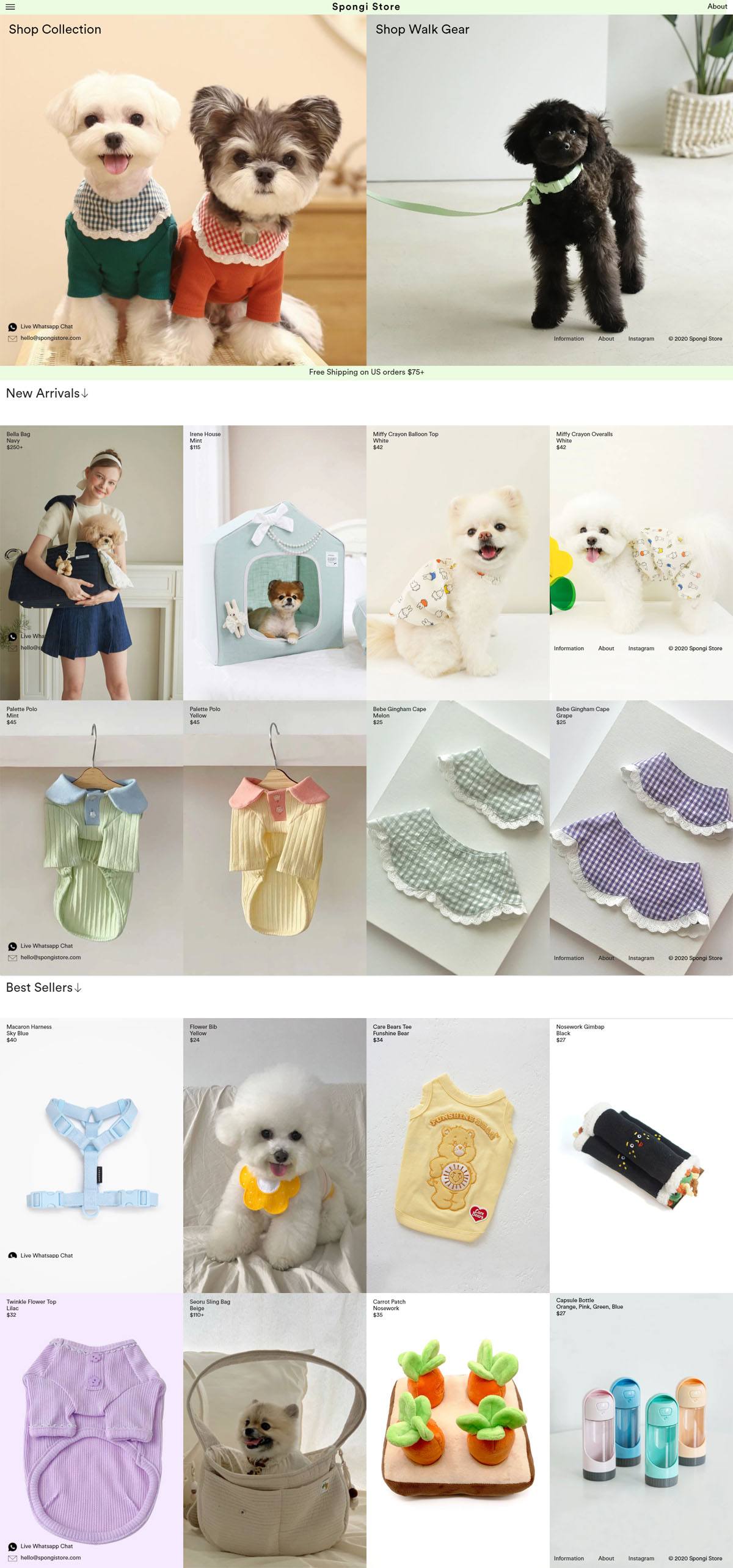 eCommerce website: Spongi Store