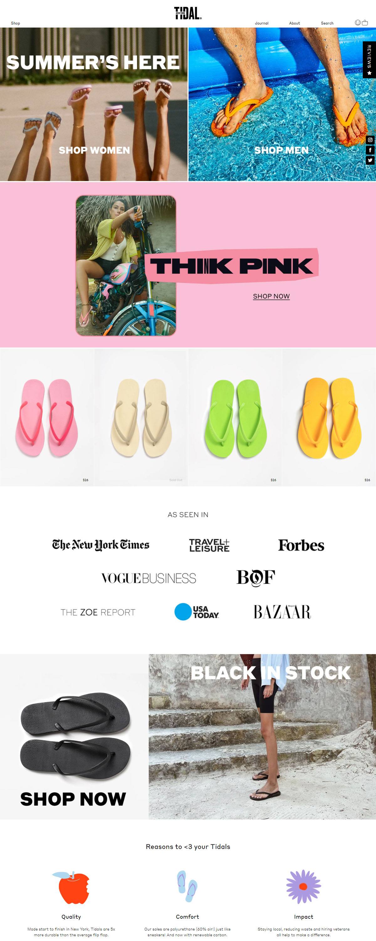 eCommerce website: Tidal New York