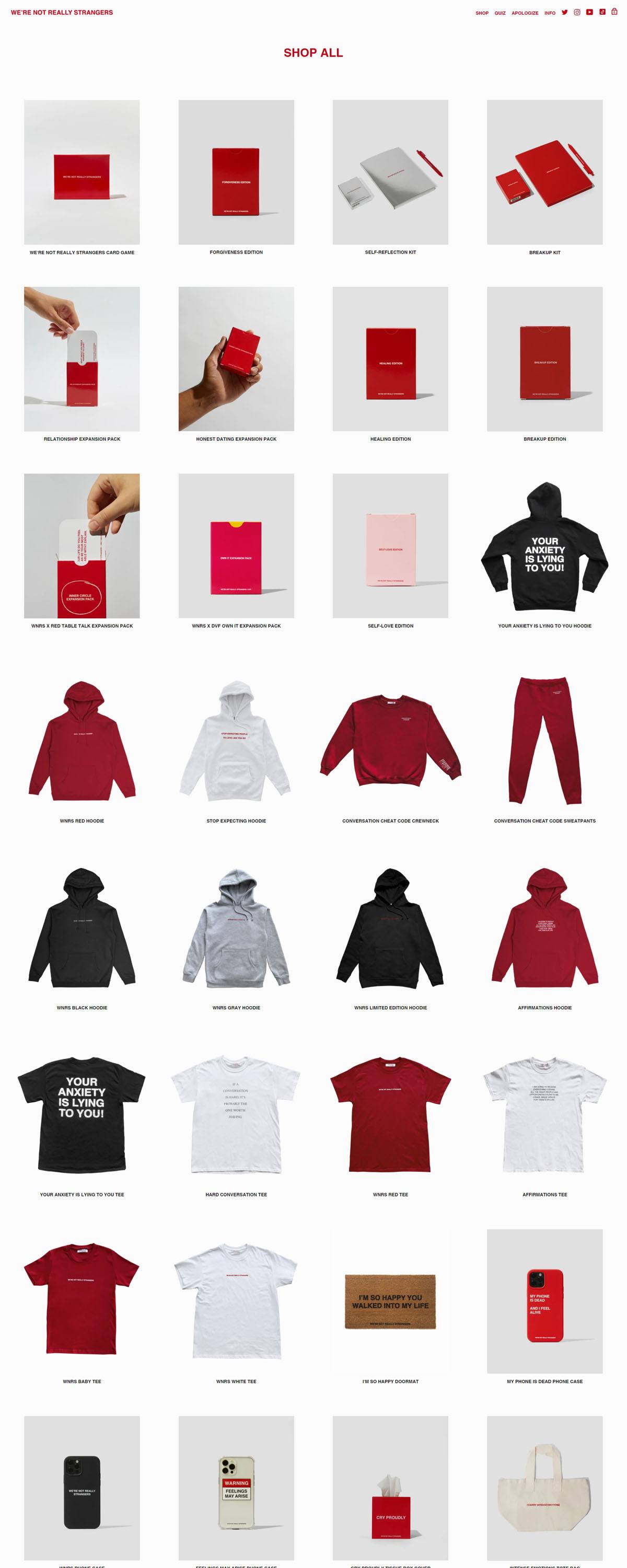 eCommerce website: We’re Not Really Strangers