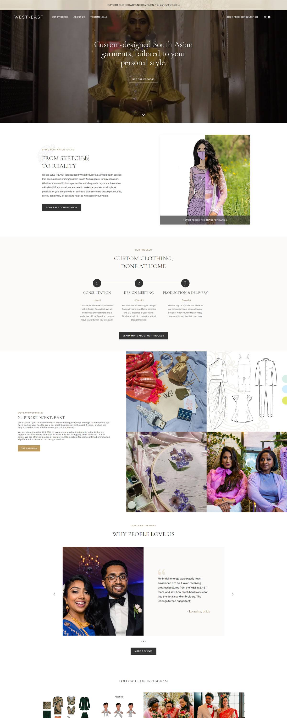 eCommerce website: WESTxEAST