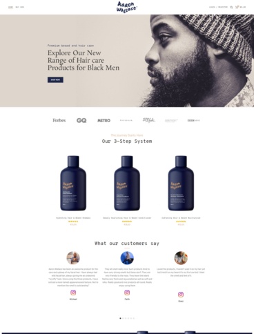 eCommerce website: Aaron Wallace
