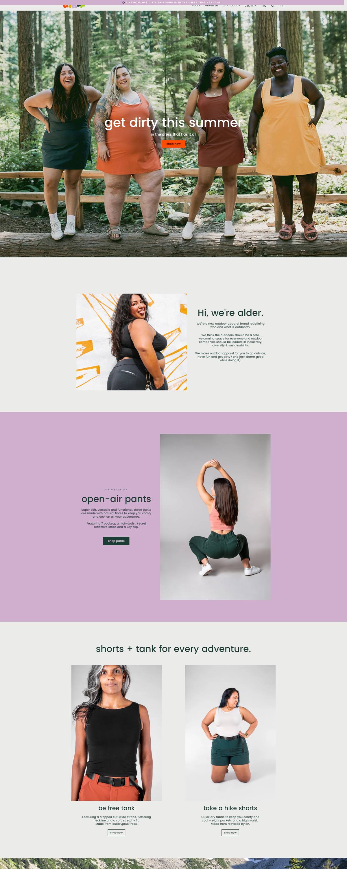 eCommerce website: Alder Apparel