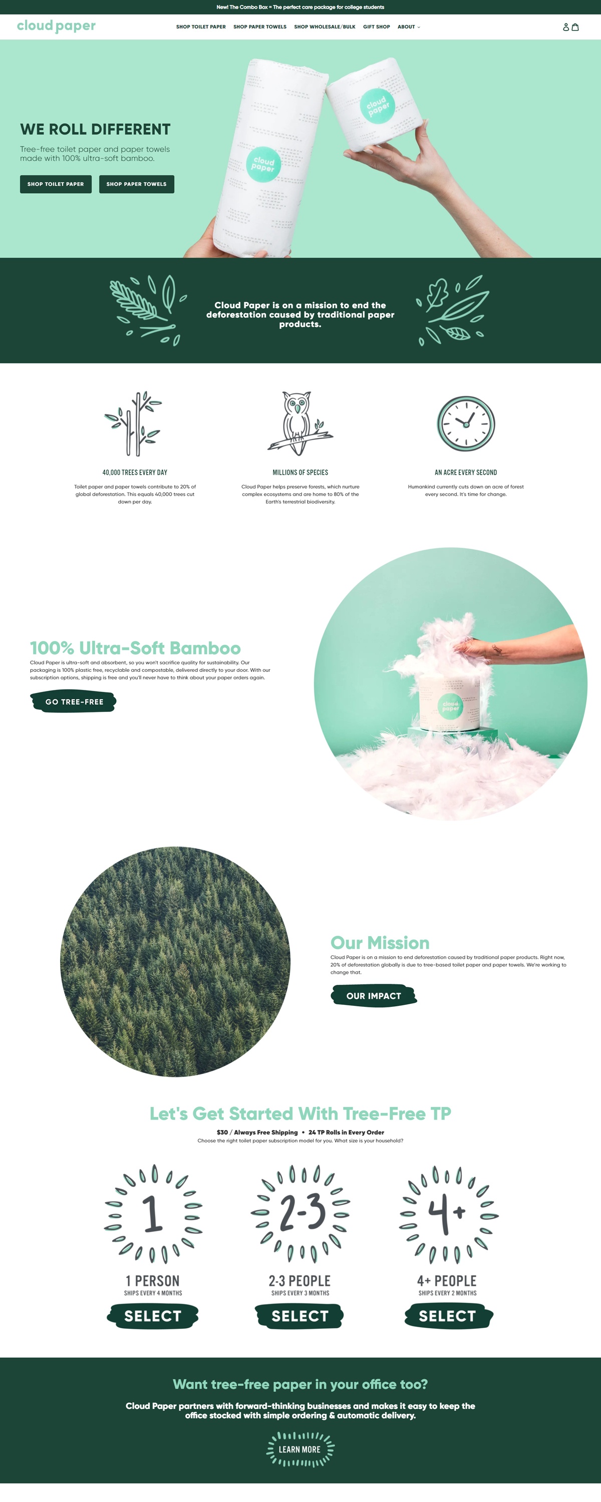 eCommerce website: Cloud Paper