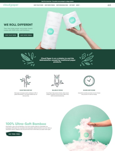eCommerce website: Cloud Paper