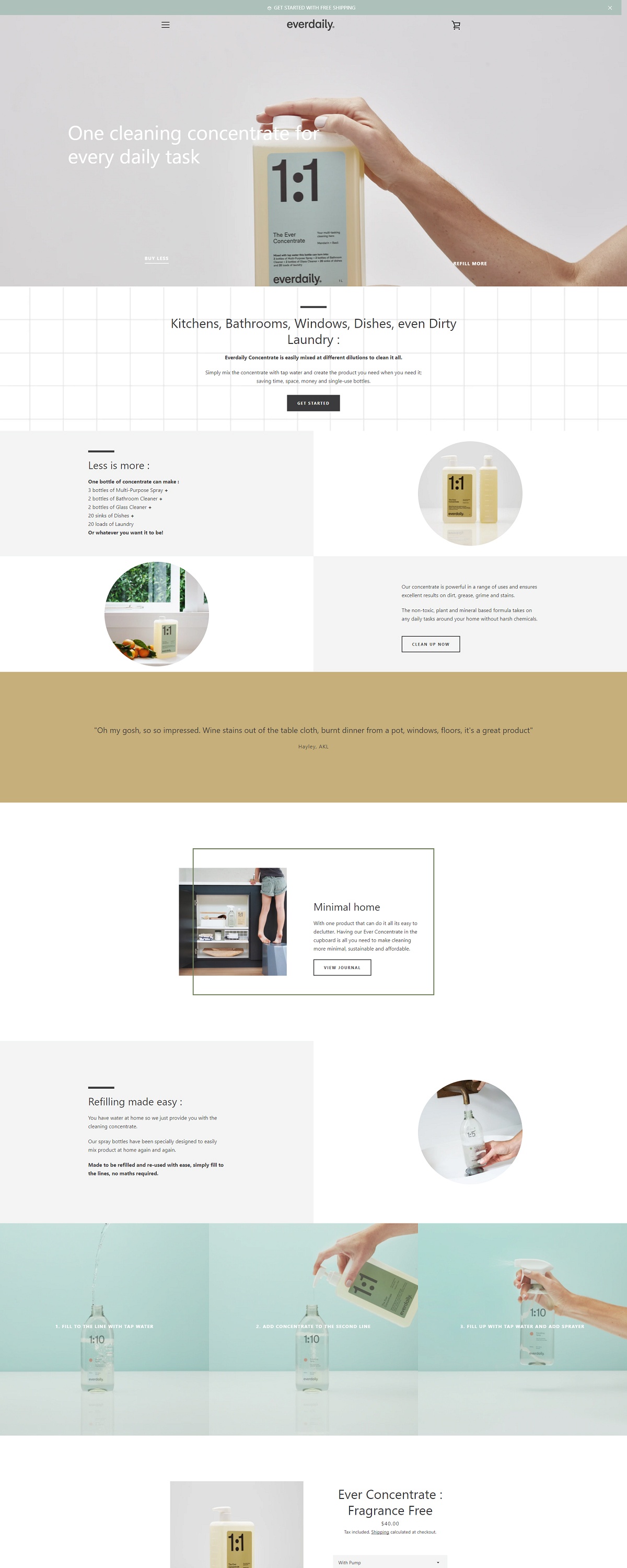 eCommerce website: Everdaily