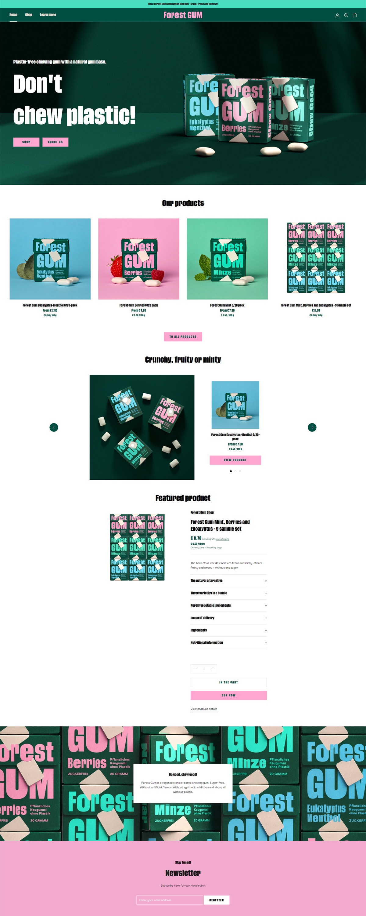 eCommerce website: Forest GUM