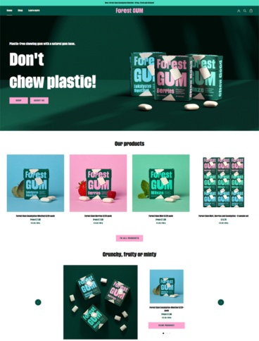 eCommerce website: Forest GUM