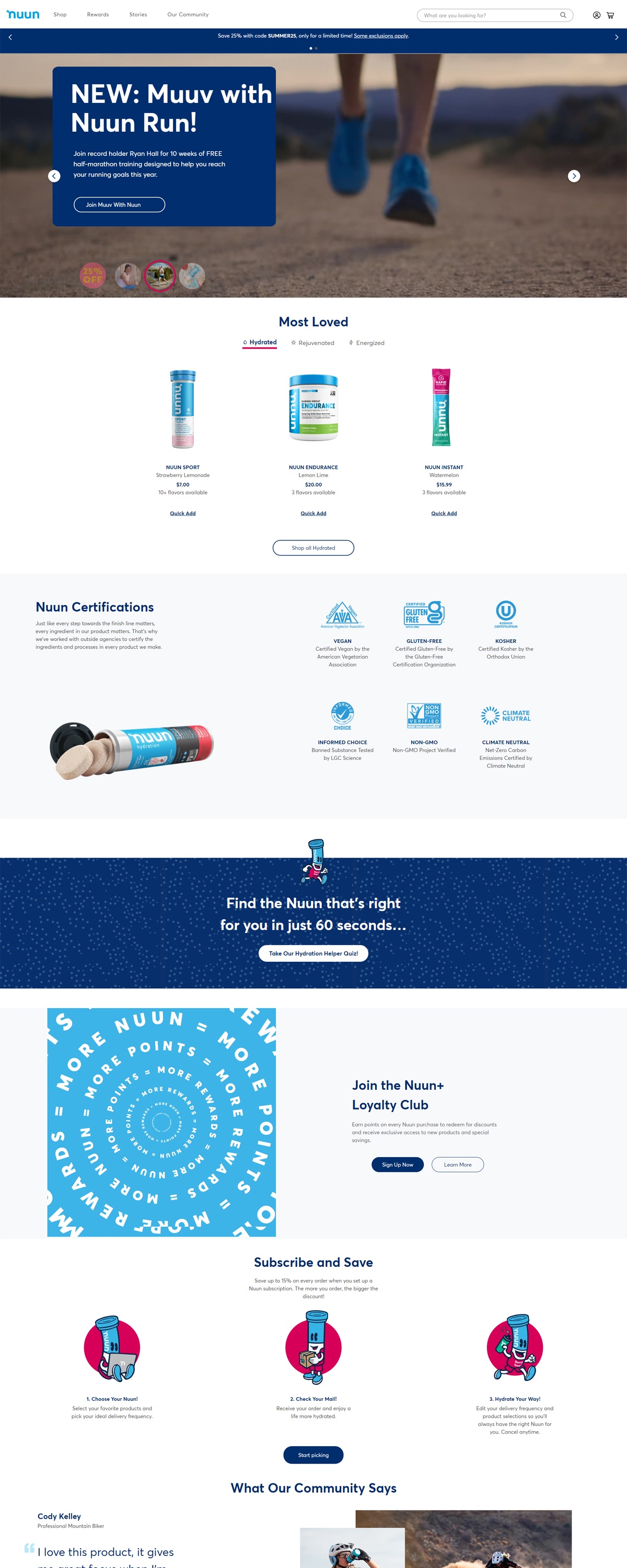 eCommerce website: Nuun