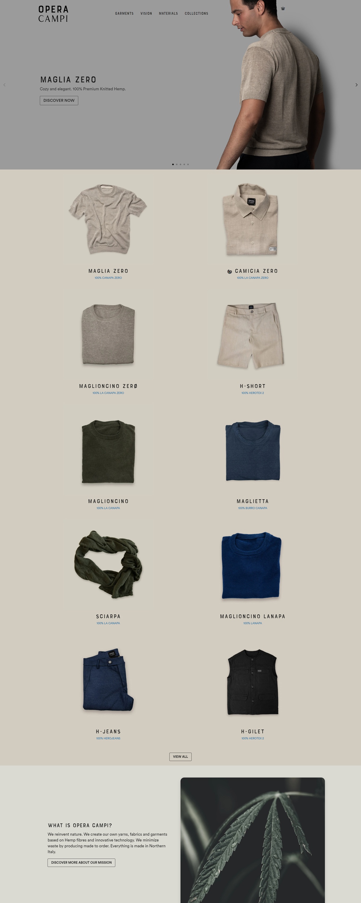 eCommerce website: Opera Campi