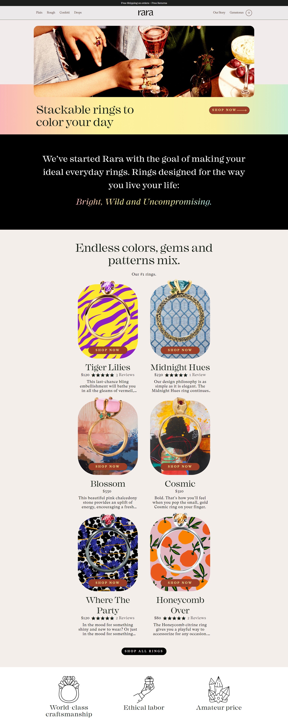 eCommerce website: Rara Jewelry