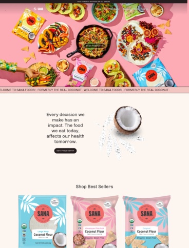 eCommerce website: Sana Foods