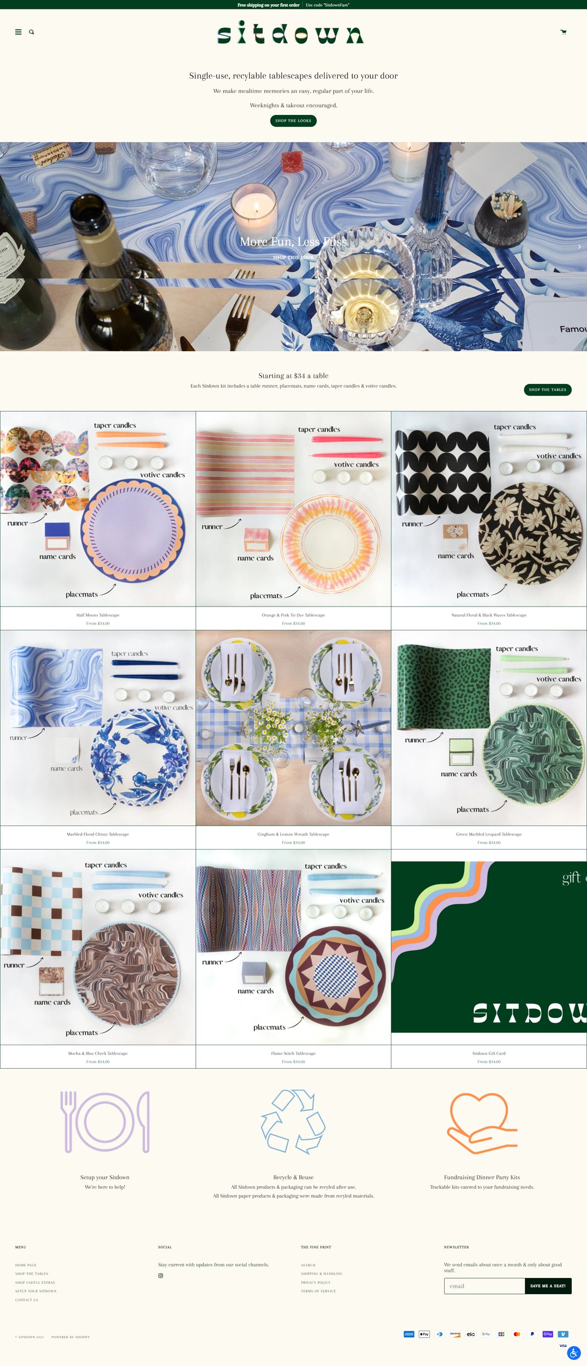 eCommerce website: Sitdown