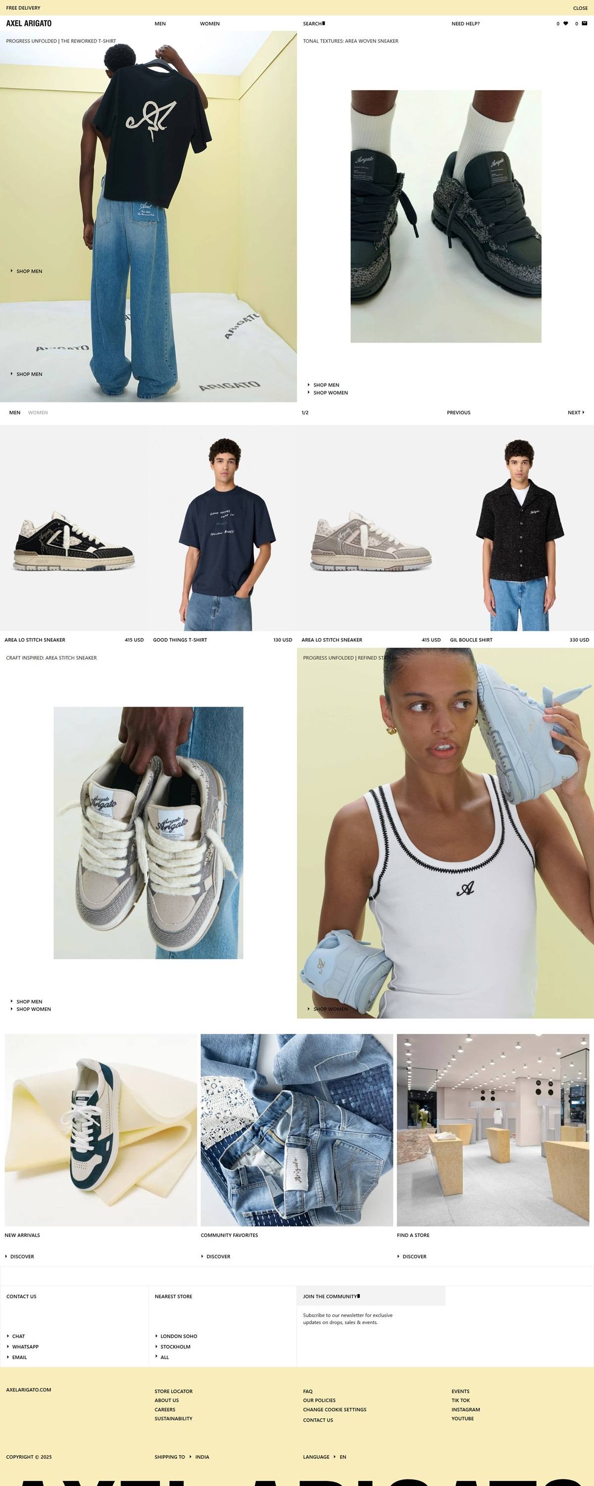 eCommerce website: Axel Arigato